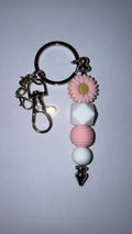 Pink Sunflower Keychain