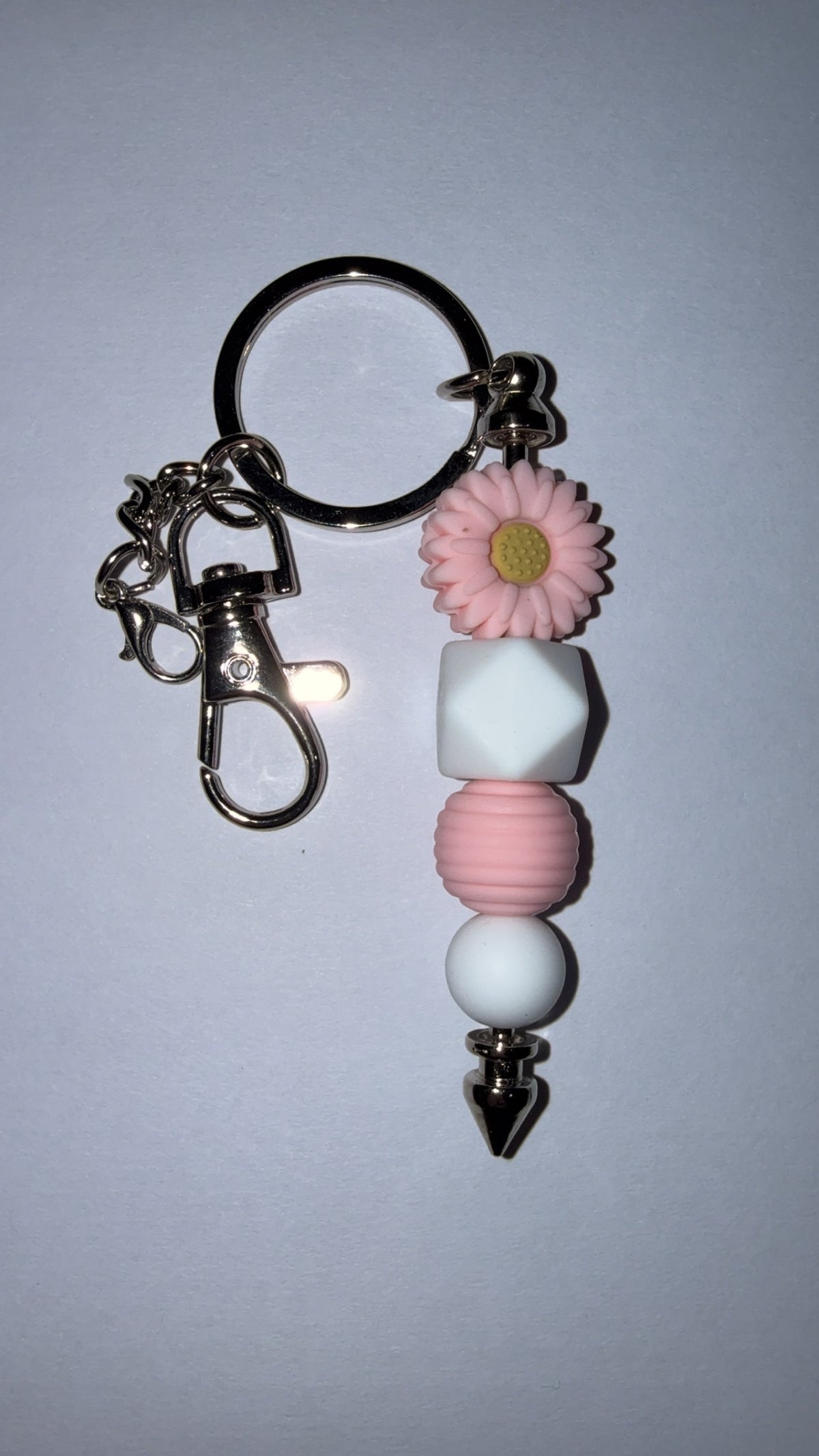 Pink Sunflower Keychain