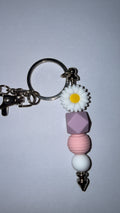 White Sunflower Keychain